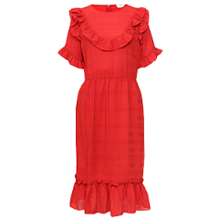 HESTER SELF STRIPE RUFFLE DRESS
